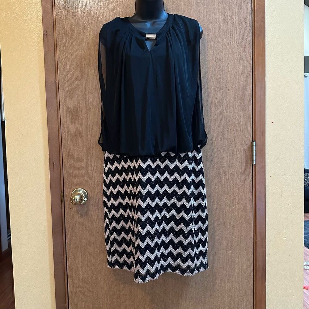 Perceptions New York Dress Black and Gold Women size 12